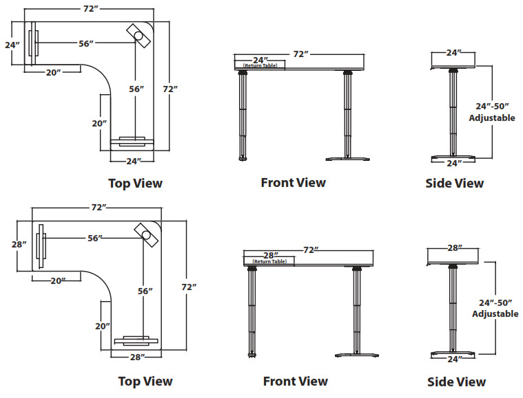 Vox HeightAdjustable LShape Perfect Corner Desks